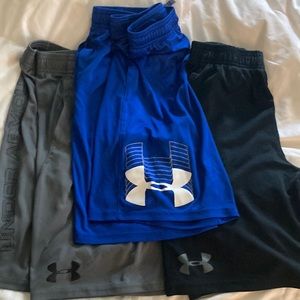 Under Armour Youth Boys Shorts Bundle - Size YXL - Blue, Black and Gray